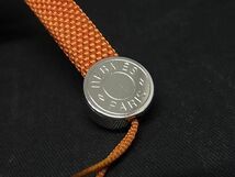 1円 ■美品■ HERMES エルメス セリエ キャンバス シルバー金具 携帯ストラップ キーホルダー チャーム レディース オレンジ系 AV8016_画像3