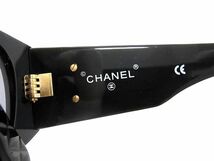 1円 ■美品■ CHANEL シャネル 01450 94305 ココマーク マトラッセ サングラス メガネ 眼鏡 ブラック系×レンズ クリアブルー系 AV8437_画像5