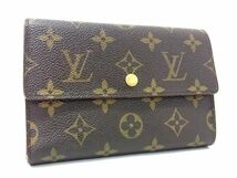 1円 ■美品■ LOUIS VUITTON ルイヴィトン M61202 モノグラム ポルトトレゾール エテュイ パピエ 三つ折り 財布 ブラウン系 FA2380_画像1