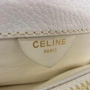 1円 ■美品■ CELINE セリーヌ ヴィンテージ レザー クロスボディ ワンショルダーバッグ レディース ホワイト系 CB1854の画像6