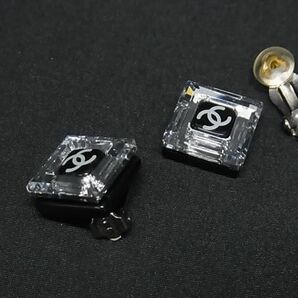 1円 CHANEL シャネル ココマーク 05A クリップ式 イヤリング アクセサリー レディース シルバー系×ブラック系 AX6014の画像1