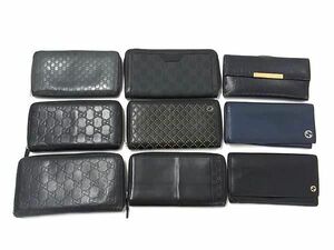 1円 GUCCI グッチ インターロッキングG グッチシマ等 ラウンドファスナー 二つ折り 長財布 ウォレット 9点セット まとめ売り DA6670