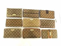 1円 GUCCI グッチ インターロッキングG ジャッキー等 GG柄 ラウンドファスナー 二つ折り 長財布 ウォレット 9点セット まとめ売り DA6668_画像1