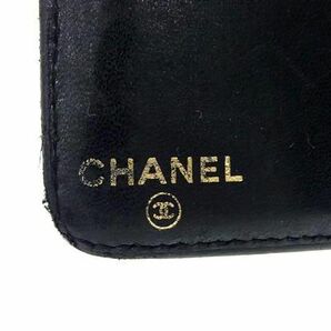 1円 CHANEL シャネル ココマーク アイコンライン ラムスキン 二つ折り 長財布 ウォレット 小銭入れ 札入れ ブラック系 AS8356の画像5