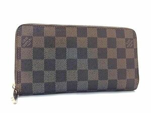 1円 LOUIS VUITTON ルイヴィトン N60015 ダミエ ジッピーウォレット ラウンドファスナー 長財布 ウォレット ブラウン系 AV5765