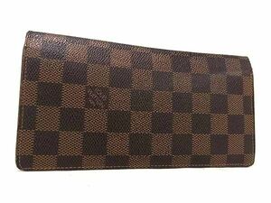 1円 LOUIS VUITTON ルイヴィトン N60017 ダミエ ポルトフォイユ ブラザ 二つ折り 長財布 ウォレット 札入れ 小銭入れ ブラウン系 AX4304