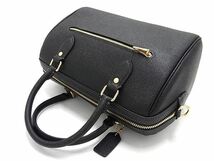 1円■新品同様■ COACH コーチ CH262 レザー 2WAY クロスボディ ハンドバッグ ミニボストン ショルダーバッグ 斜め掛け ブラック系 FC1334_画像3