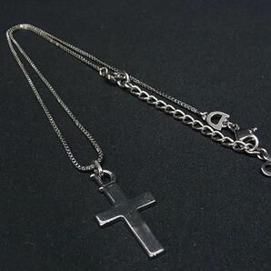 1円 ChristianDior クリスチャンディオール クロス 十字架 ネックレス ペンダント アクセサリー レディース メンズ シルバー系 BK0487の画像1