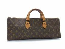 1円 LOUIS VUITTON ルイヴィトン M51360 モノグラム サックトリアングル タロンジップ ハンドバッグ トートバッグ ブラウン系 BG8030_画像1