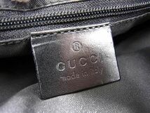 1円 GUCCI グッチ 001 3766 200047 GG柄 キャンバス×レザー ワンショルダー ハンドバッグ 肩掛け レディース ブラック系 BJ1554_画像6