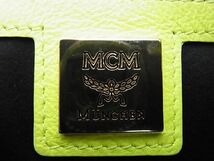 1円 ■美品■ MCM エムシーエム モノグラム ヴィセトス柄 レザー スタッズ クラッチバッグ セカンドバッグ メンズ ブラック系 AP6357_画像10