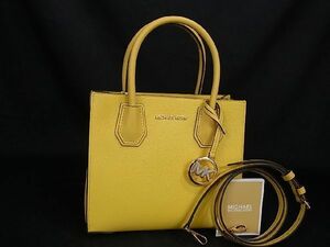 1円 ■新品■未使用■ MICHAEL KORS マイケルコース 35S1GM9M2L マーサー レザー 2WAY トート ハンドバッグ ショルダー イエロー系 BE4697