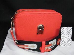 1円 ■新品■未使用■ FURLA フルラ スリークミニ レザー クロスボディ ショルダーバッグ レディース レッド系 BE3321