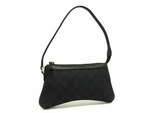 1円 ■新品同様■ GUCCI グッチ 272381 GG柄 GGキャンバス×レザー ハンドバッグ アクセサリーポーチ ミニバッグ ブラック系 FC0178