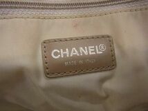 1円 CHANEL シャネル ココマーク ニュートラベルライン ナイロンキャンバス×レザー トートバッグ ショルダー 肩掛け ベージュ系 BF6793_画像6