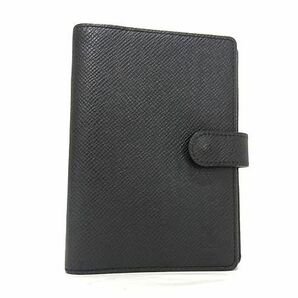 1円 ■極美品■ LOUIS VUITTON ルイヴィトン R20426 タイガ アジェンダPM 6穴式 手帳カバー システム手帳 メンズ ブラック系 BF7058の画像1