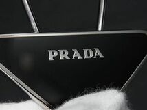 1円 ■極美品■ PRADA プラダ M713 キーリング キーホルダー チャーム メンズ レディース ブラック系×シルバー系 BJ1584_画像3