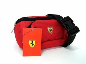 1 jpy # new goods # unused # Scuderia Ferraris Koo te rear Ferrari polyester belt bag body bag shoulder red group BE5658