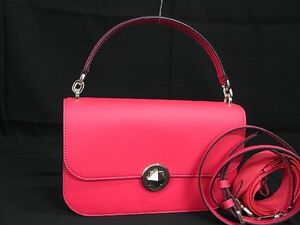 1円 ■新品■未使用■ kate spade ケイトスペード レザー 2WAY ハンドバッグ ショルダーバッグ 斜め掛けかばん レディース ピンク系 AQ6991