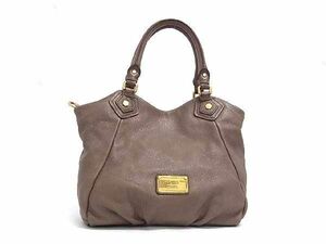 1円 ■美品■ MARC BY MARC JACOBS マークバイマークジェイコブス レザー ハンドバッグ トートバッグ レディース ベージュ系 BI1456