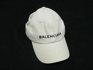 1円 ■美品■ BALENCIAGA バレンシアガ コットン100％ ベースボールキャップ 帽子 表記サイズ L 58cm アイボリー系 AZ0798