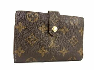 1円 LOUIS VUITTON ルイヴィトン M61674 モノグラム ポルトフォイユ ヴィエノワ 二つ折り がま口 財布 ウォレット ブラウン系 AW3789