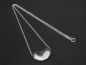 1円 ■美品■ TIFFANY＆Co ティファニー エルサペレッティ ビーン SV925 ビッグ ネックレス アクセサリー レディース シルバー系 FA2494