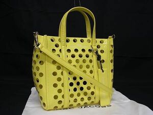 1 jpy # beautiful goods # MARC JACOBS Mark Jacobs pa tent leather 2WAY shoulder handbag tote bag shoulder .. yellow group FC1889