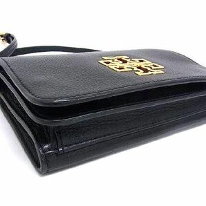 1円 ■美品■ TORY BURCH トリーバーチ レザー チェーン クロスボディ ショルダーバッグ 斜め掛けかばん レディース ブラック系 FC1545の画像4