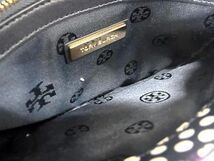 1円 ■美品■ TORY BURCH トリーバーチ レザー 水玉 ドット柄 クロスボディ ショルダーバッグ レディース ネイビー系 BJ1656_画像5