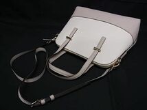 1円 ■美品■ kate spade ケイトスペード PXRU4471 レザー 2WAY ハンドバッグ ショルダー 斜め掛け レディース ホワイト系 FC1878_画像3