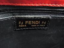 1円 FENDI フェンディ レザー クロスボディ ショルダーバッグ 斜め掛けかばん レディース レッド系 AX5836_画像6