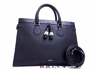 1 иен # превосходный товар # BALLY Bally кожа 2WAY кисточка ручная сумочка плечо Cross корпус женский оттенок черного AP0797