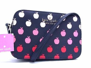 1円 ■新品■未使用■ kate spade ケイトスペード K8298 ステイシー レザー アップル クロスボディ ショルダーバッグ ネイビー系 BE1235