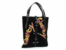 1円 ■美品■ GIVENCHY ジバンシィ キャンバス×レザー ラインストーン ハンドバッグ レディース ブラック系 BI1508_画像1