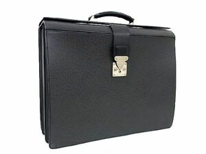 1円 ■美品■ LOUIS VUITTON ルイヴィトン M30022 タイガ ウラル ピロットケース ビジネスバッグ 書類かばん メンズ ブラック系 AS4348