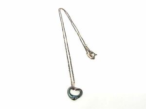 1円 TIFFANY＆Co ティファニー エルサペレッティ オープンハート SV925 ネックレス ペンダント アクセサリー シルバー系 FC0754