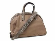 1円 ■極美品■ LANCEL ランセル レザー 2WAY ショルダー ハンドバッグ 肩掛け レディース ブラウン系 BI1545_画像1