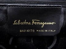 1円 ■極美品■ Ferragamo フェラガモ BA214178 ヴァラリボン レザー 2WAY ハンドバッグ ショルダー ブラック系 AP0859_画像10