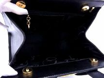 1円 ■極美品■ Ferragamo フェラガモ BA214178 ヴァラリボン レザー 2WAY ハンドバッグ ショルダー ブラック系 AP0859_画像8