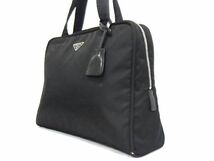 1円 ■極美品■ PRADA プラダ B8494 テスートナイロン ハンドバッグ トート ショルダー 手提げ 肩掛け メンズ ブラック系 AD6347_画像3