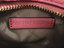 1円 ■新品■未使用■ MICHAEL KORS マイケルコース MK柄 レザー×PVC クロスボディ ショルダーバッグ 斜め掛け ピンク系 BF2893_画像8