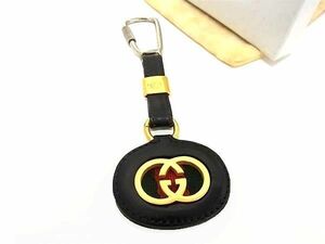 1 jpy GUCCI Gucci Old Gucci Vintage Sherry line Inter locking G leather key holder key ring black group AV9447