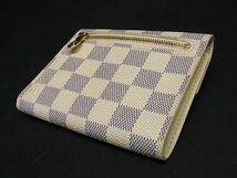 1円 ■美品■ LOUIS VUITTON ルイヴィトン N60013 ダミエ アズール ポルトフォイユ コアラ 三つ折り 財布 ウォレット アイボリー系 AX4314_画像2