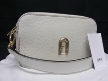 1円 ■新品■未使用■ FURLA フルラ レザー クロスボディ ショルダーバッグ レディース ホワイト系 FA1512_画像1