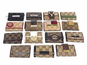 1円 GUCCI グッチ インターロッキングG等 GG柄 GGキャンバス キーケース 鍵入れ 15点セット まとめ売り DA6706