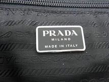 1円 PRADA プラダ テスートナイロン×サフィアーノレザー リュックサック バックパック メンズ ブラック系 BJ1016_画像6