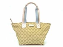 1円 GUCCI グッチ 131230 203998 GG柄 GGキャンバス ハンドバッグ トート ショルダー レディース ベージュ系 BG8033_画像1