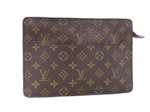 1円 LOUIS VUITTON ルイヴィトン M51795 モノグラム ポシェット オム クラッチバッグ セカンドバッグ レディース ブラウン系 BF6775_画像1