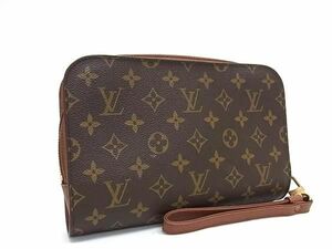 1円 ■美品■ LOUIS VUITTON ルイヴィトン M51790 モノグラム オルセー クラッチバッグ セカンドバッグ メンズ ブラウン系 BK0400